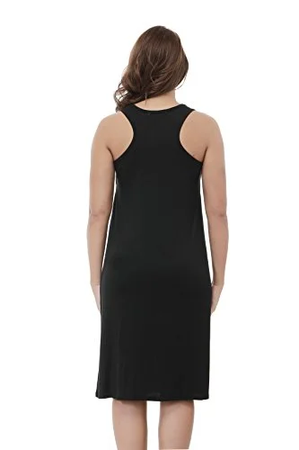 JJMG Breastfeeding Maternity Double Layered Nursing Sleeveless Black Dress - Image 5