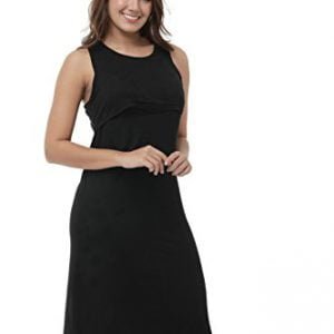 JJMG Breastfeeding Maternity Double Layered Nursing Sleeveless Black Dress
