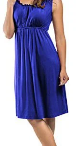 My Bella Mama Maternity & Nursing Dress Elastic Neck Empire Waist - Sleeveless