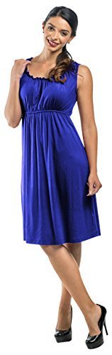 My Bella Mama Maternity & Nursing Dress Elastic Neck Empire Waist - Sleeveless