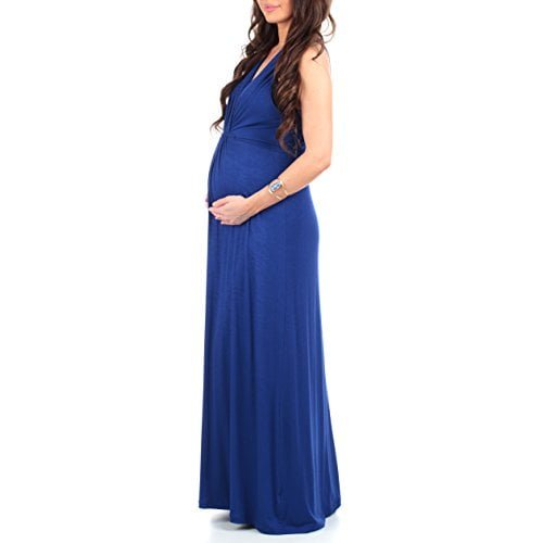 Women's Ruched Maternity and Nursing Maxi Dress with Adjustable Waist Tie in Regulars and Plus Sizes - Made in USA - Image 3