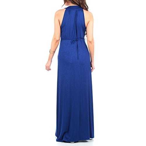 Women's Ruched Maternity and Nursing Maxi Dress with Adjustable Waist Tie in Regulars and Plus Sizes - Made in USA - Image 4