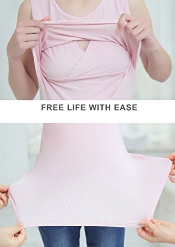 Smallshow Women's Sleeveless Maternity Nursing Tank Tops Breastfeeding Clothes - Image 3