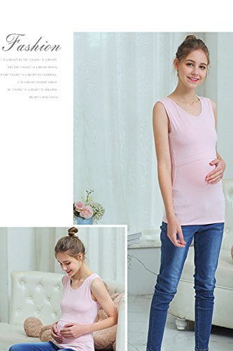 Smallshow Women's Sleeveless Maternity Nursing Tank Tops Breastfeeding Clothes - Image 4