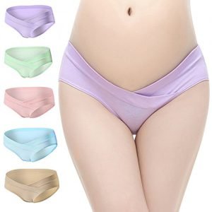 BOOPH Women's Under The Bump Cotton Maternity Panties Underwear 5 Pack