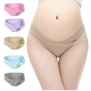 PIDAY Women's Under The Bump Cotton Maternity Hipsters Panties Multi Pack