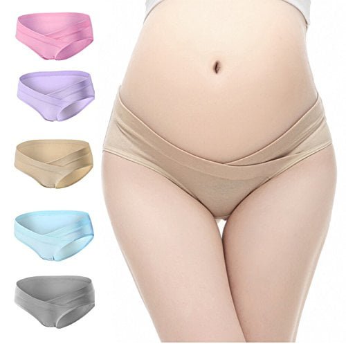 PIDAY Women's Under The Bump Cotton Maternity Hipsters Panties Multi Pack