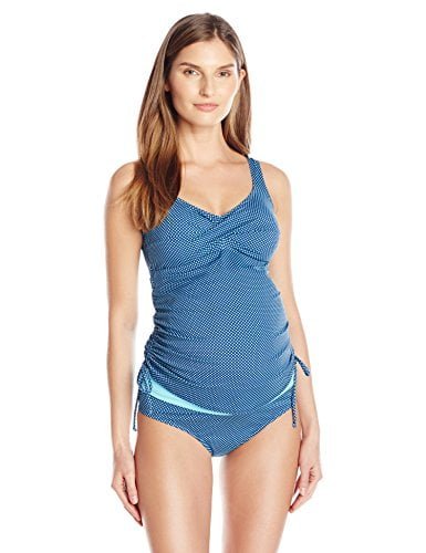 PregO Maternity Women's Dot Twist Tankini