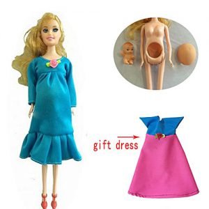 Blue Real Pregnant Doll Suits Mom Doll Have a Baby In Her Tummy For Barbie dolls