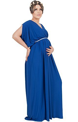 V-Neck Maternity Summer Flowy Gown Maxi Dress