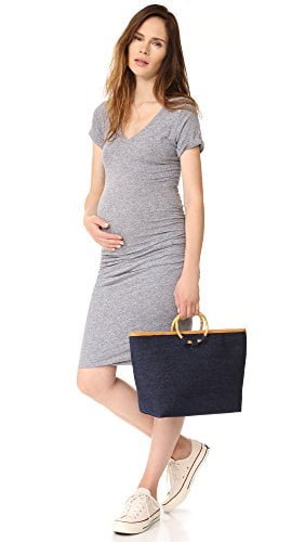 Monrow Women's Maternity Shirred Tee Dress - Image 4