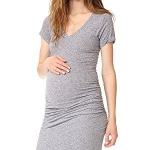 Monrow Women's Maternity Shirred Tee Dress