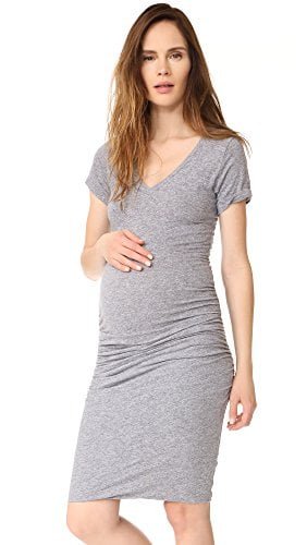 Monrow Women's Maternity Shirred Tee Dress