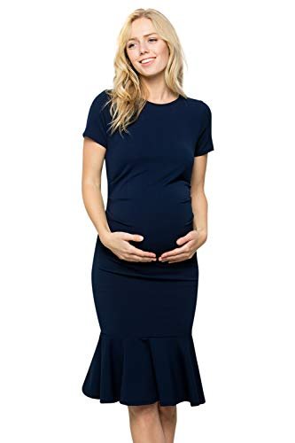 fitted maternity midi dress