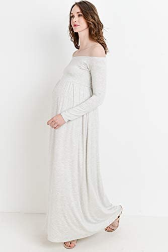 Women's Maternity Off Shoulder Dress - Maxi, Baby Shower, Photography, Made in USA - Image 2