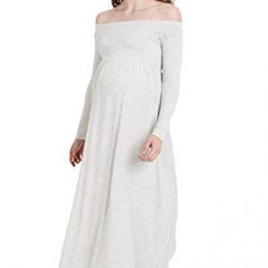 Women's Maternity Off Shoulder Dress - Maxi, Baby Shower, Photography, Made in USA