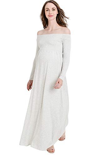 Women's Maternity Off Shoulder Dress - Maxi, Baby Shower, Photography, Made in USA